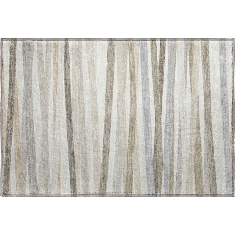 Premium Machine Washable Natoma AMF997 Stripes Rug, Rectangle 1'8" x 2'6"