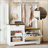 Hall Tree With Bench And Shoe Storage, 6-In-1 Entryway Organizer, MDF Wood, Embossed Wood  Finish-26585073