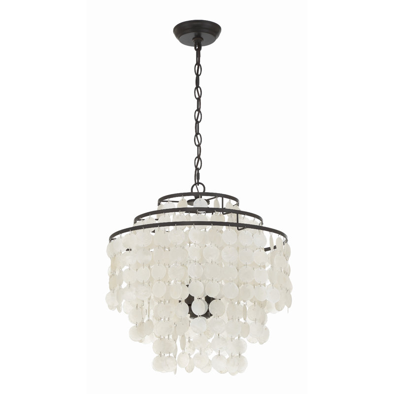 Brielle Capiz Shell 4 Light Bronze Chandelier