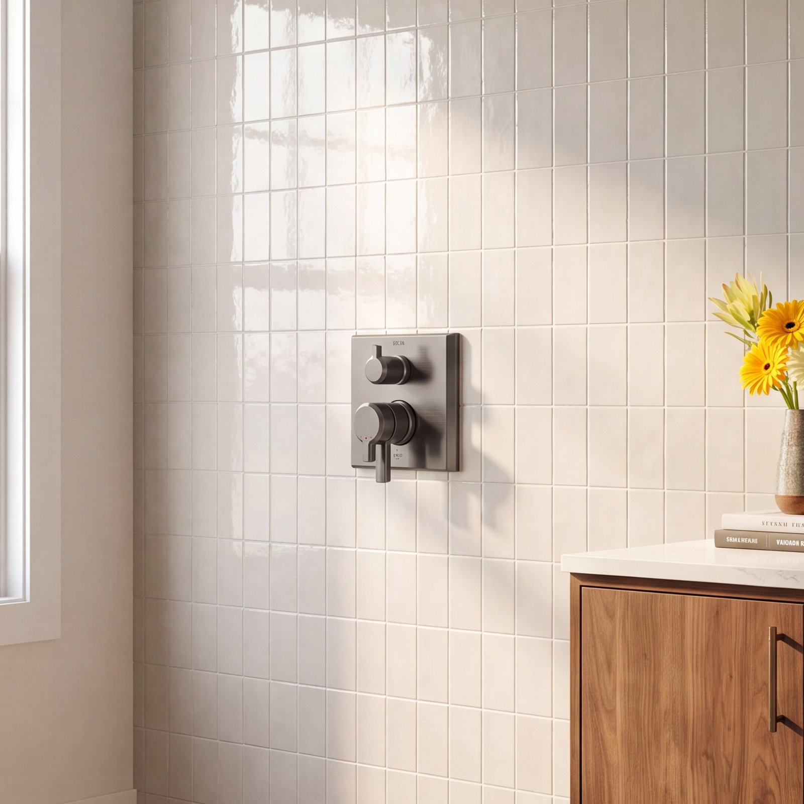 Pivotal Integrated 3-Function Diverter Faucet Trim, Lumicoat Black Stainless