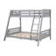 Lit superposé gris de style transitionnel, fabrication en bois massif, réversible, 2 tiroirs sous le lit avec poignées, lattes sur les deux niveaux pour plus de confort-906250036-906250039