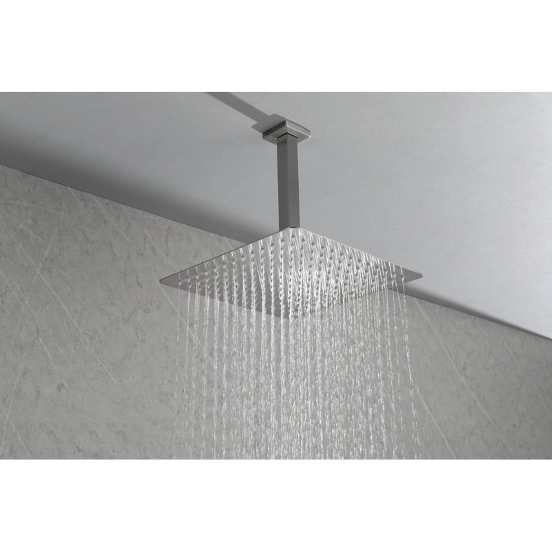 Rain Shower Head High Pressure Rainfall Showerhead Water Saving, Brushed Nickel