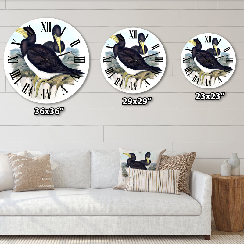Oiseau australien rétro vintage - horloge murale traditionnelle, Surdimensionné