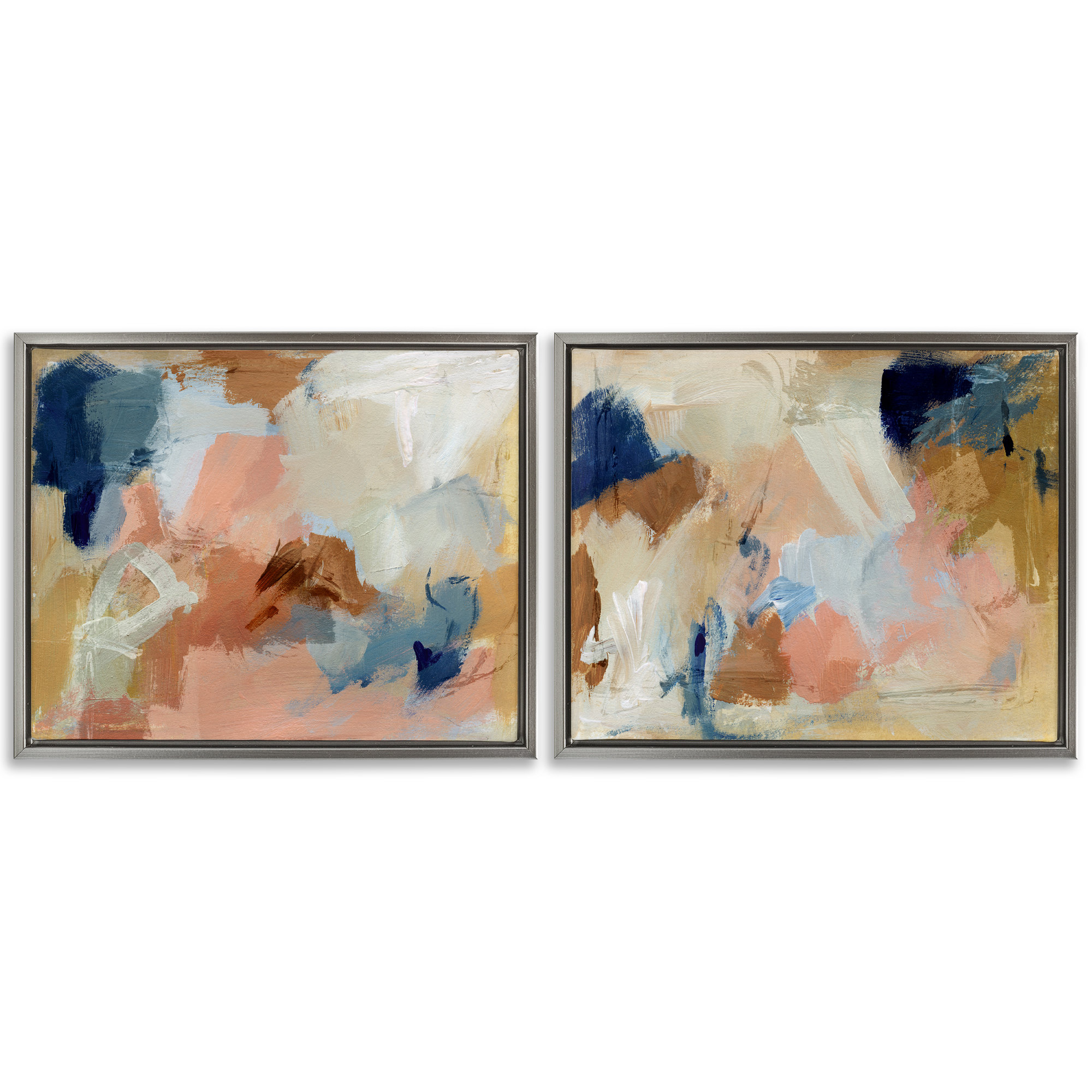 Ivy Bronx Energetic Rustic Abstractions 2 PC Framed Floater Canvas Set ...