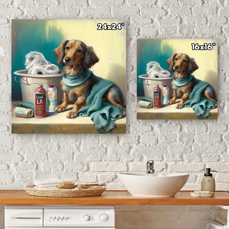 " Dachshund Doing The Laundry I "