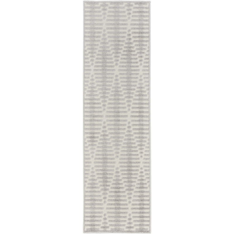 Nourison Care Free Light Grey Modern Indoor Rug, Runner 2' x 6'