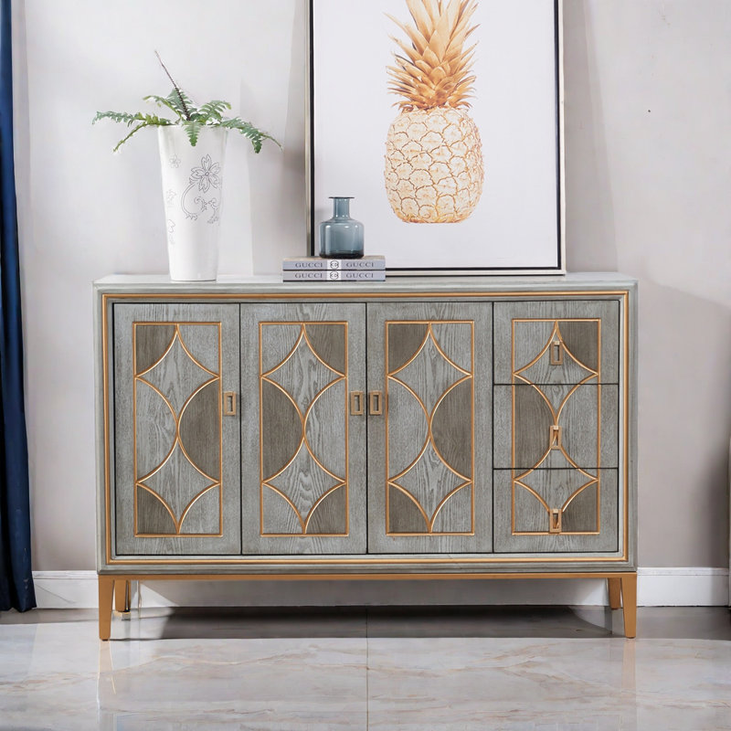Light Luxury Line Rectangular Accent Cabinet.