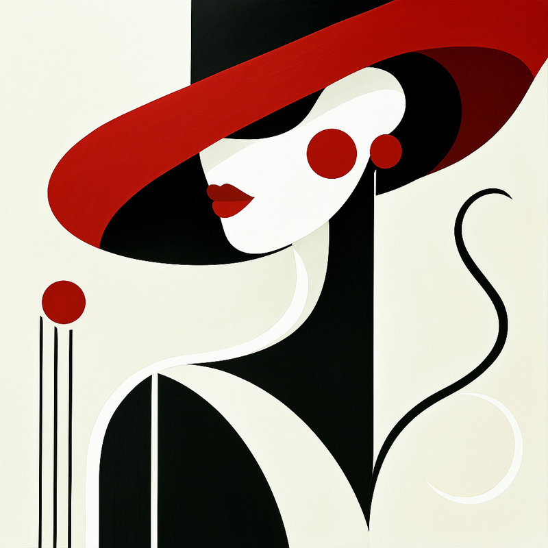"Chic Noir Elegance" Wrapped Canvas Print, 20" H x 20" W