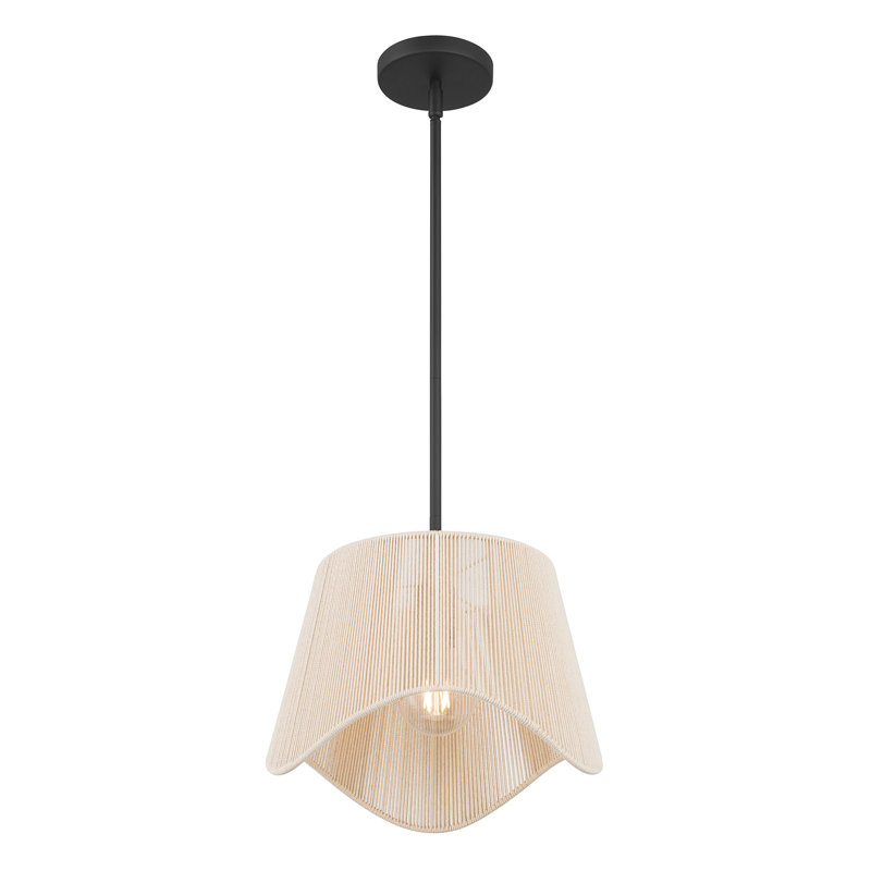 Luminaire suspendu 1 lumière Tulara, Noir mat