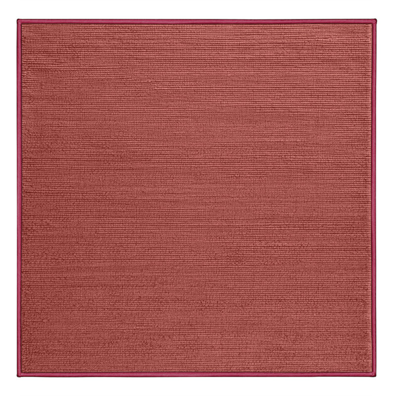 Tapis rouge uni lavable à la machine, Carré 5 pi