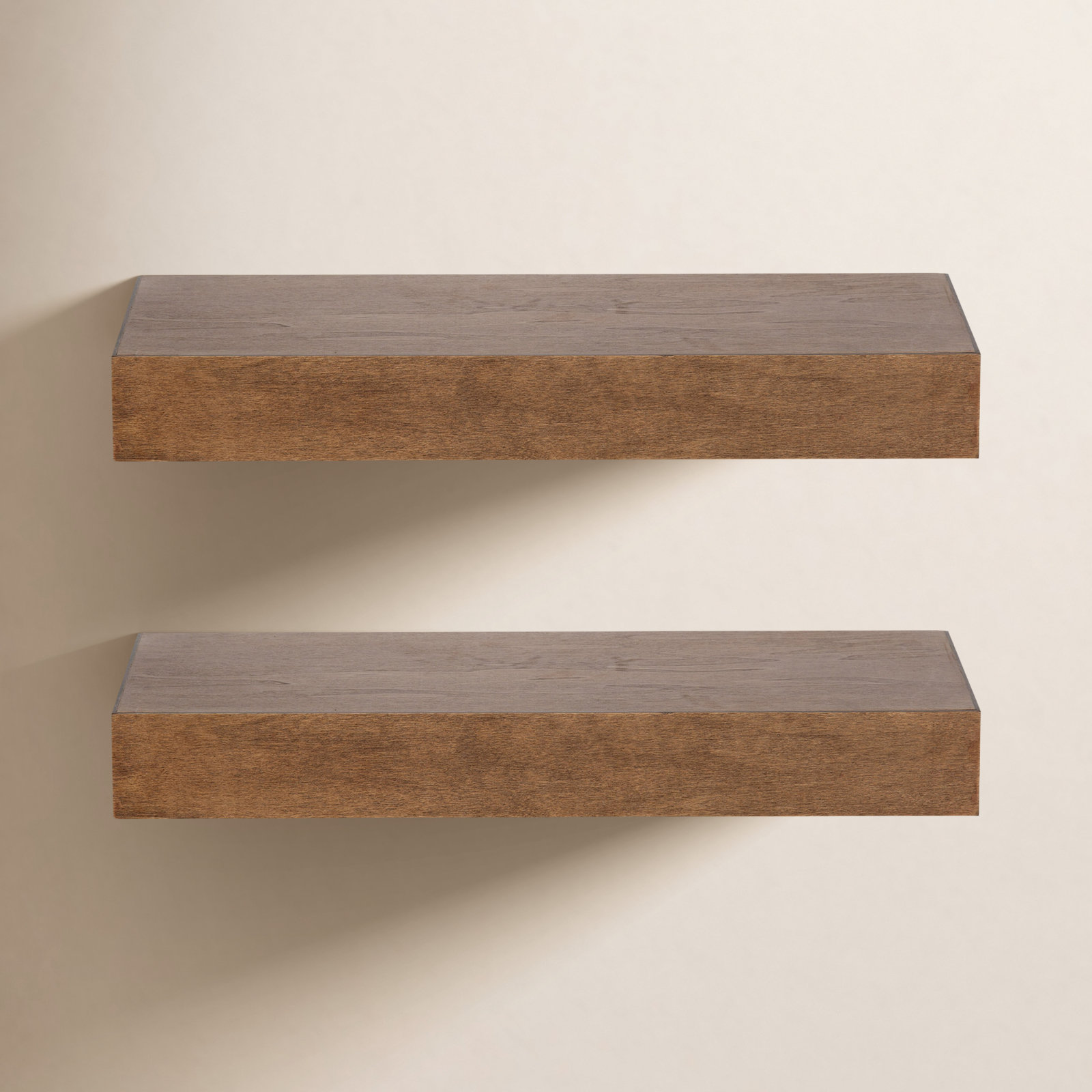 Jeremiah 2 Piece Picture Ledge Wall Shelf, Rustic Brown, 2.3" H x 18" W x 8" D