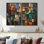 Vert et jaune mosaïque cubes pluie - art mural vert