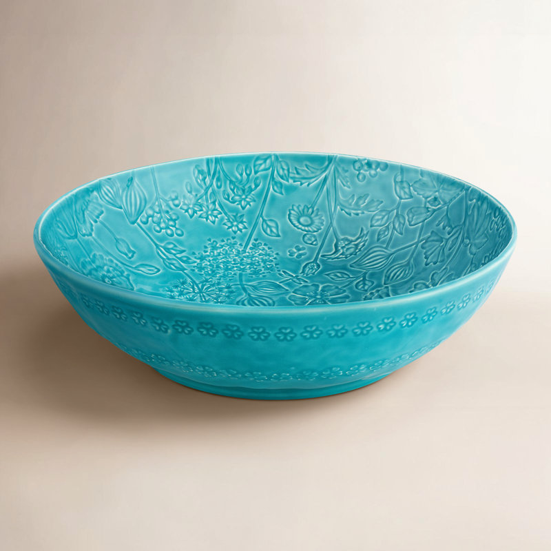 Bordallo Pinheiro Flora Salad Bowl, Blue
