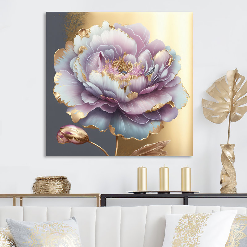 Purple Hue Single Flower I - Metal Wall Décor, 29" H x 29" W x 1" D