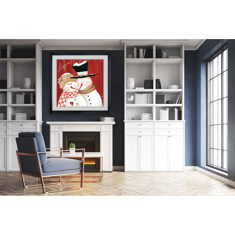 « frosty love », peinture, H 24 po x l 24 po x P 1,5 po, Cadre noir