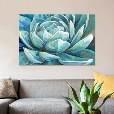 Cerulean Succulent by Nan - Unframed Print on Canvas