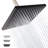 High Pressure Shower Head Rain Shower Head Matte Black Modern Design Square Rainfall Showerhead,Single Function Easy To Clean 8" Face-119378421