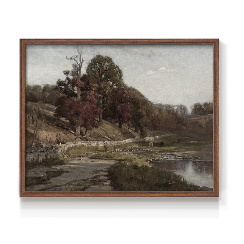 Paysages rétro-CCLIX - reproduction encadrée, H 8 po x l 10 po, Noyer