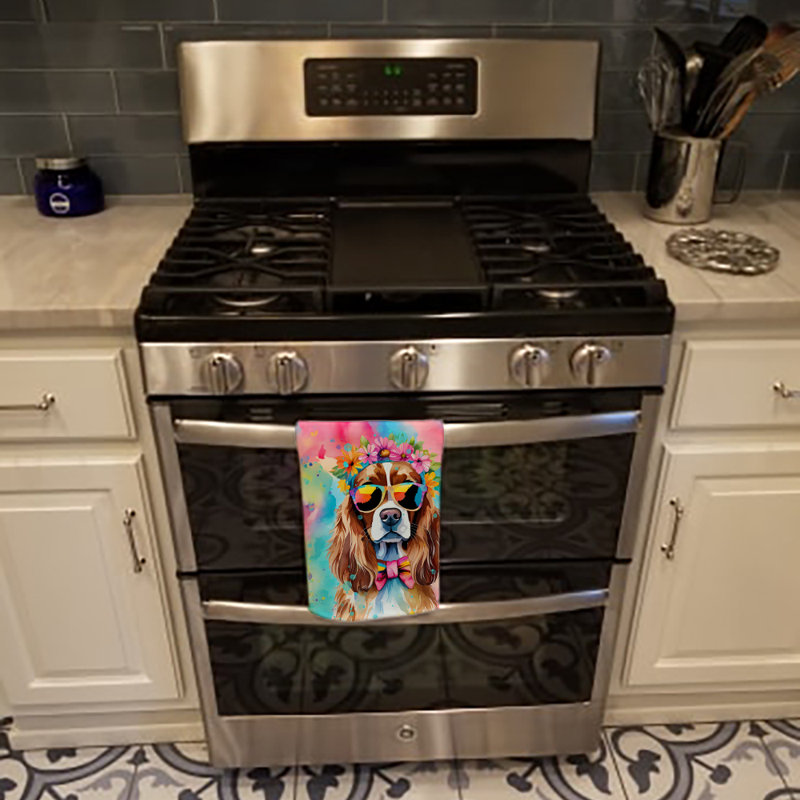 Serviette de cuisine Cavalier Spaniel Hippie Dawg
