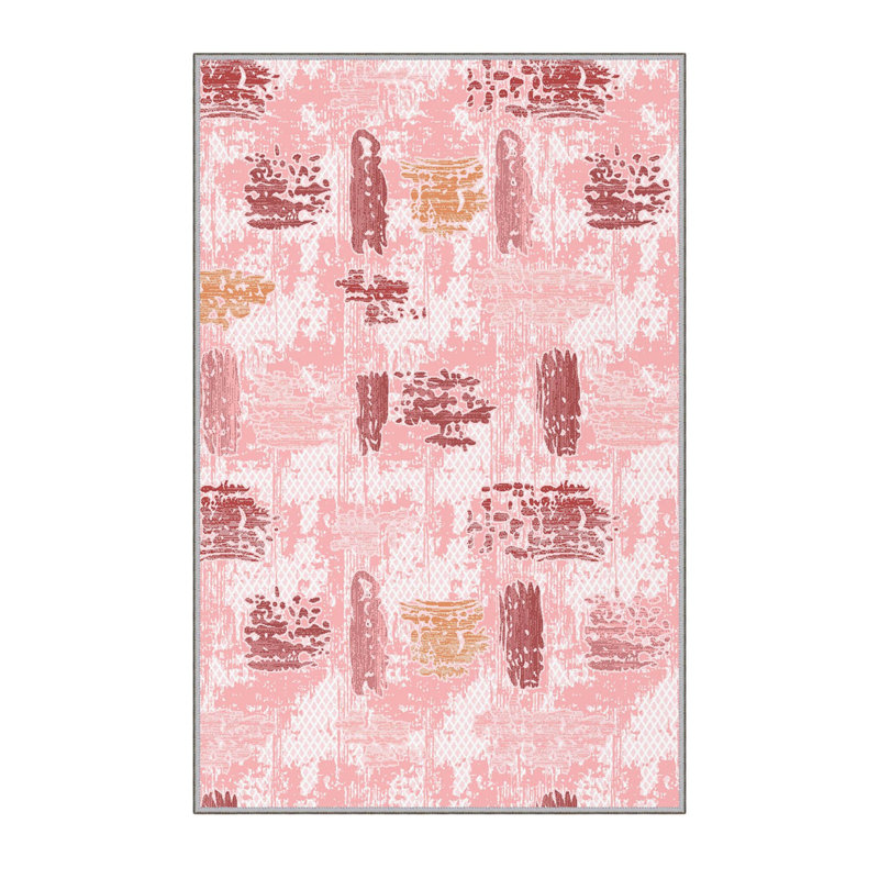 Elegant 3D Printed Area Rug, 4.6 x 7.2 ft | 100% Polyester, 0.31 in Pile Height, Antibacterial | Non-Slip PVC Felt Dot Underside, Machine Washable, Perfect for Living Room or Bedroom, Durable & Stylish Design