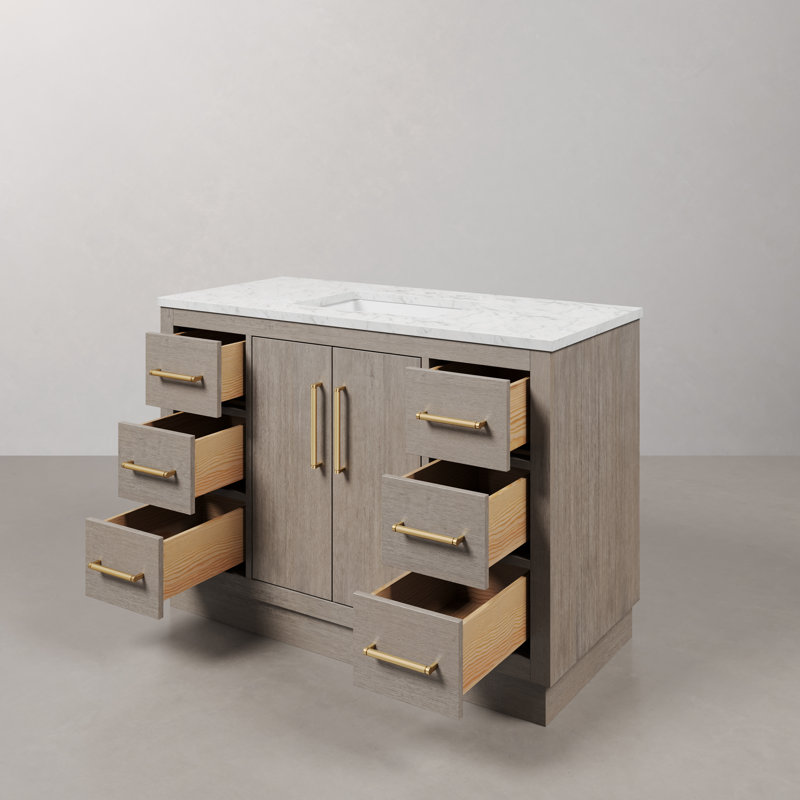 Hugo 48'' W Single Vanity, Satin Gold