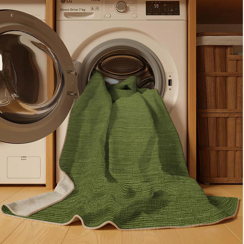 Machine Washable Solid Brown Area Rug, Rectangulaire 8 pi x 10 pi