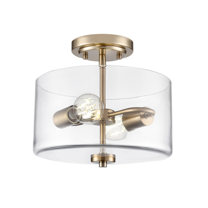 Plafonnier semi-encastré 2 lumières Verlana - or moderne