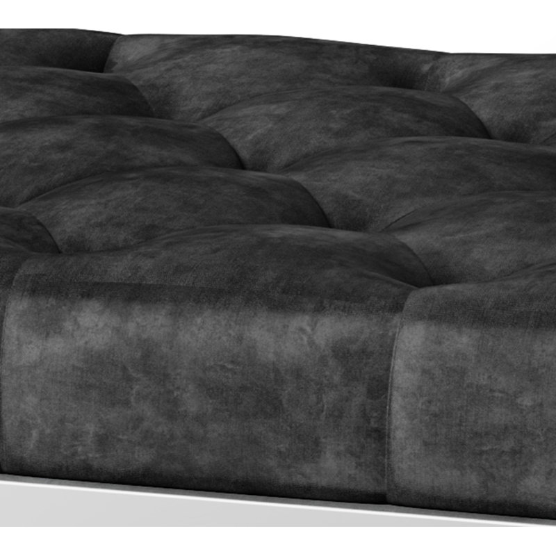 Gattis Upholstered Velvet Bench, Black