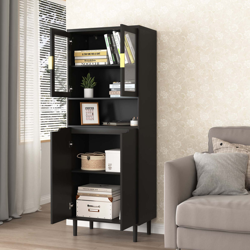 Tall Bathroom Storage Freestanding, Black