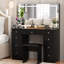 Greyden Vanity Set With LED Mirror & Power Outlets, 9 Drawers with Diamond Handles-2063545914