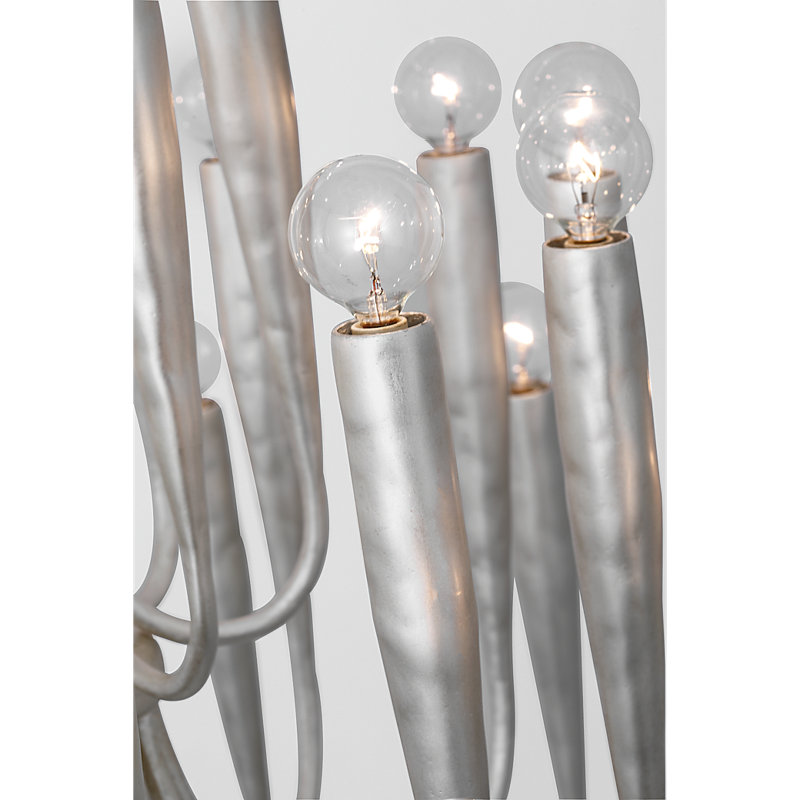 Julie Neill 30 - Light Chandelier, 34" H x 30" W x 30" D, Burnished Silver Leaf