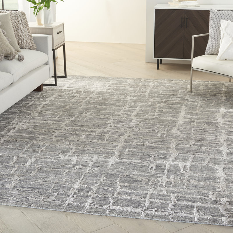 Abstract Hand Knotted Area Rug, Rectangle 9'9" x 13'9"