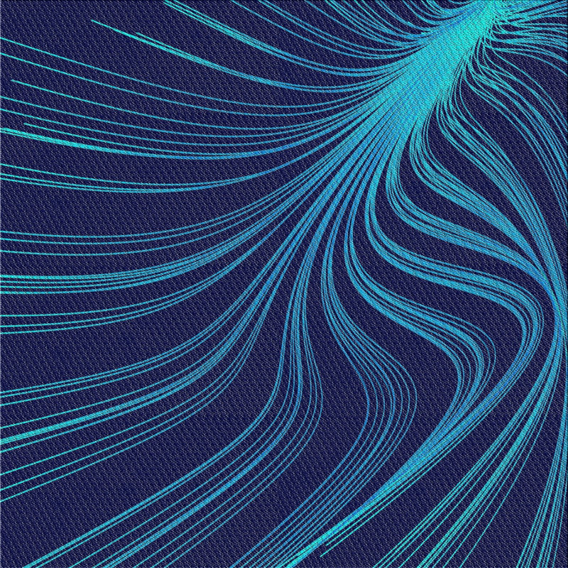 Laine tissée à la machine abstraite et polyester bleu Aqua/mauve Tapis décoratif, Carré 7 pi x 7 pi