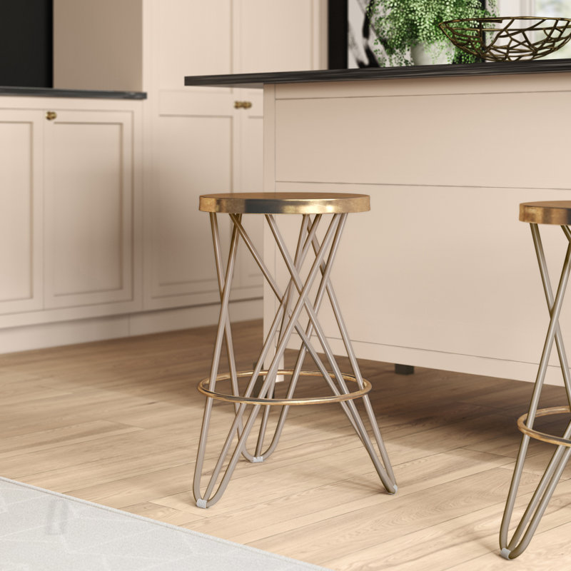 Tabouret de bar et de comptoir Lulabelle, Beige, Tabouret de comptoir (assise de 24 po de hauteur)