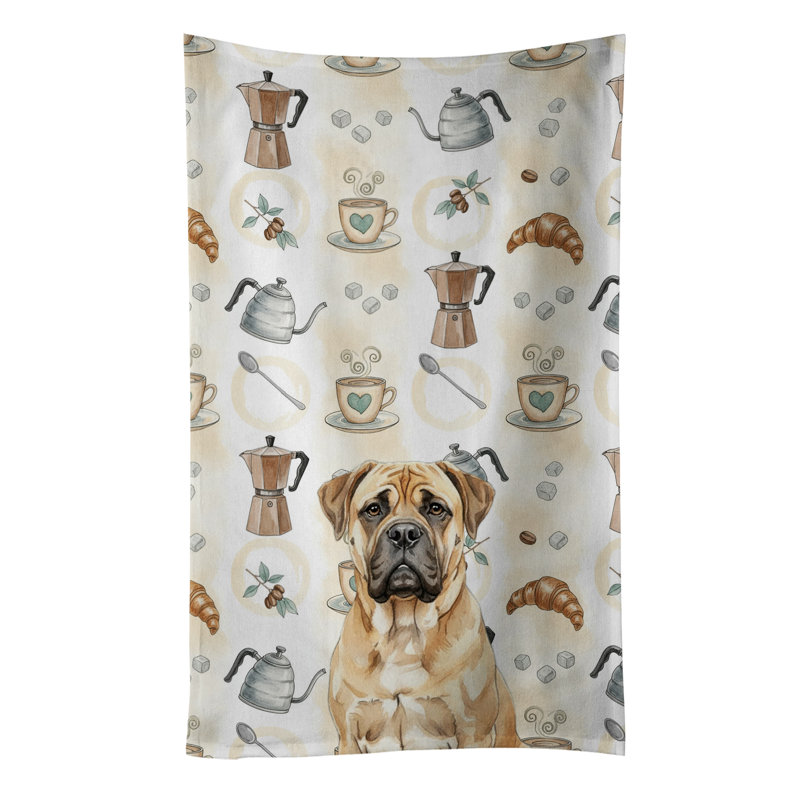 Bullmastiff Coffee Bar Kitchen Towel, Bullmastiff