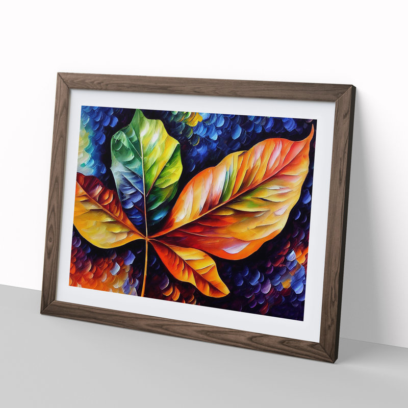 Glimmering Leaf Vol.5 - Framed Print, 25cm H x 34cm W x 2cm D, Walnut