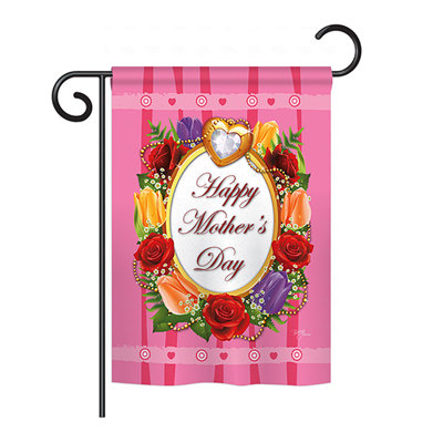 Drapeau de jardin en polyester 18,5 po x 13 po Tholf Happy Mother's Day