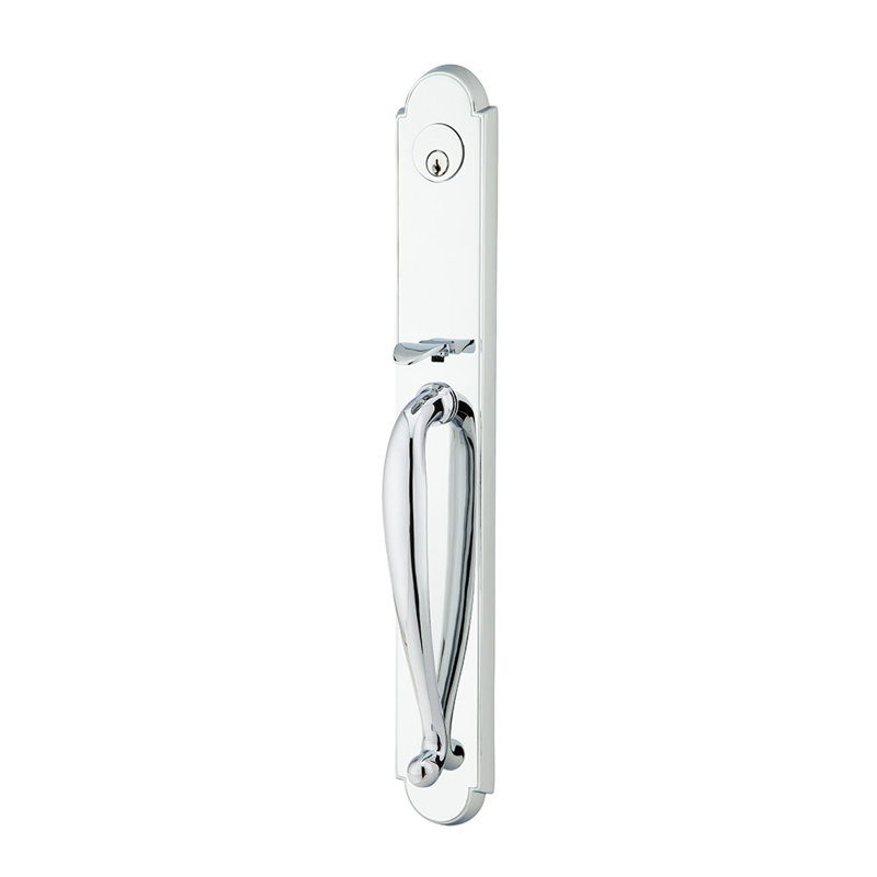 Wilmington Double Cylinder Handleset,  Polished Chrome, Astoria Clear Knob, Reversible