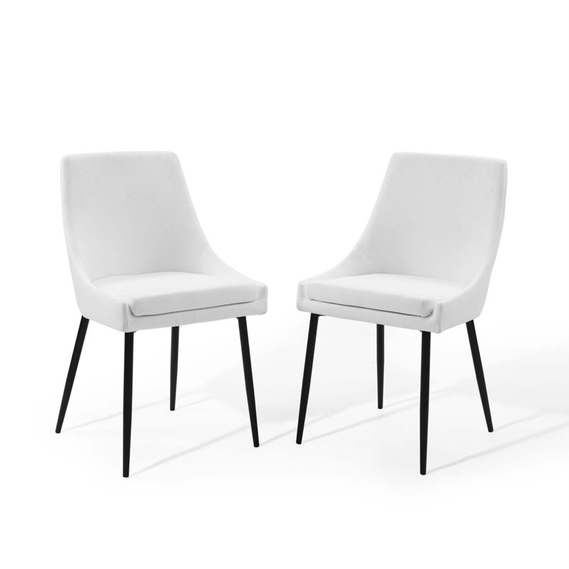 Carson Carrington Lagersberg Upholstered Fabric Dining Chairs, White