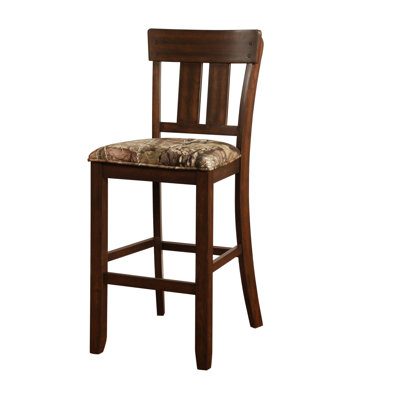 Tabouret en bois avec assise en tissu camouflage