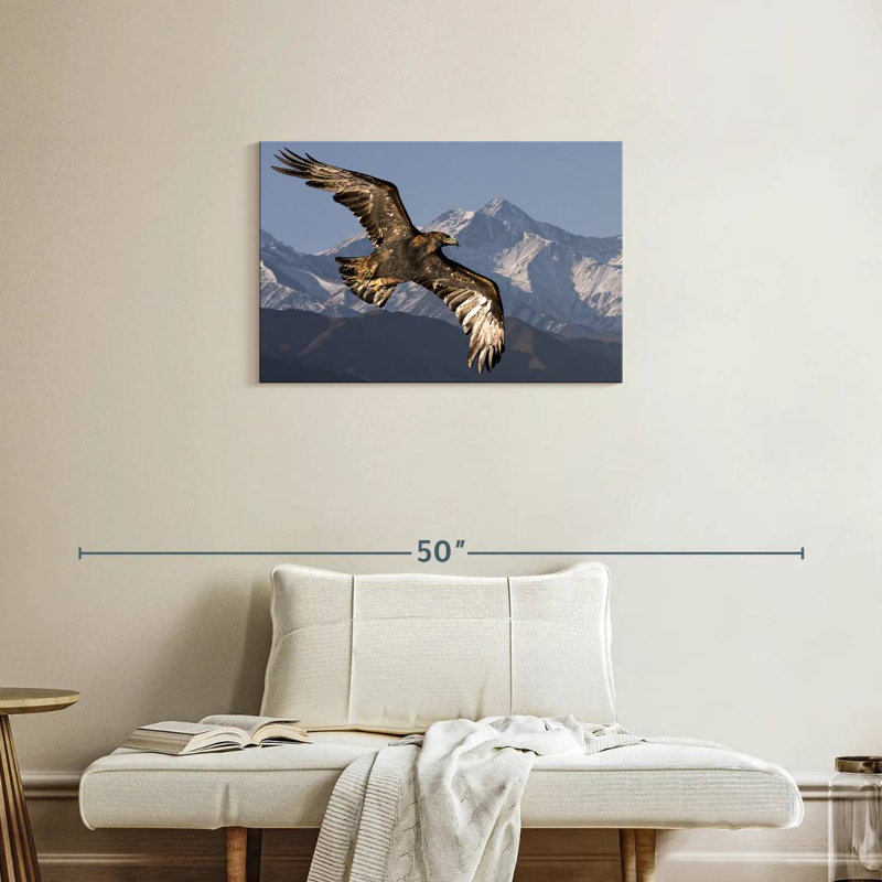 Eagle And Snowy Mountains, 20" H x 30" W