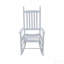 Chaise berçante en bois blanc, sans tapis-1739136782