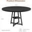 Table de salle à manger industrielle ronde, table de cuisine ronde de 47 pouces pour 4 personnes, table de salle à manger avec plateau en bois et base en métal-835718673