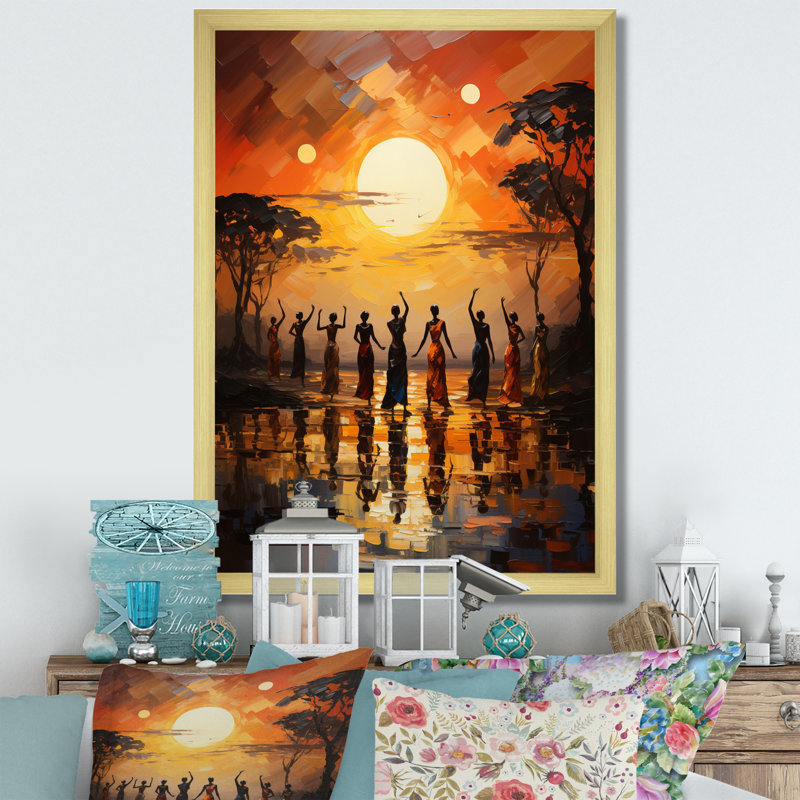 Kloman African Savannah Melody II, H 32 po x l 16 po x P 1 po, Cadre doré simple