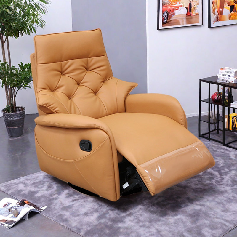 Fauteuil inclinable moderne à dossier haut multifonctionnel, Orange