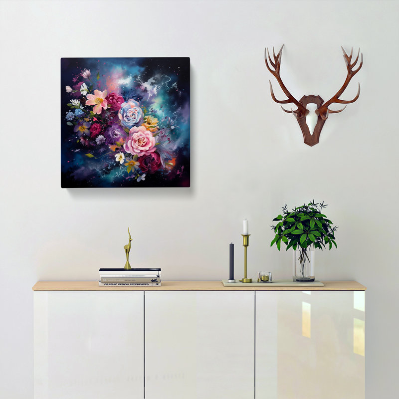 Galaxy Floral No.5 - No Frame Print, 50cm H x 50cm W x 3cm D