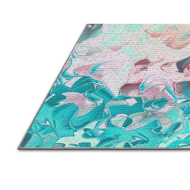 Tapis fond bleu sarcelle, Rectangle 2 pi x 5 pi