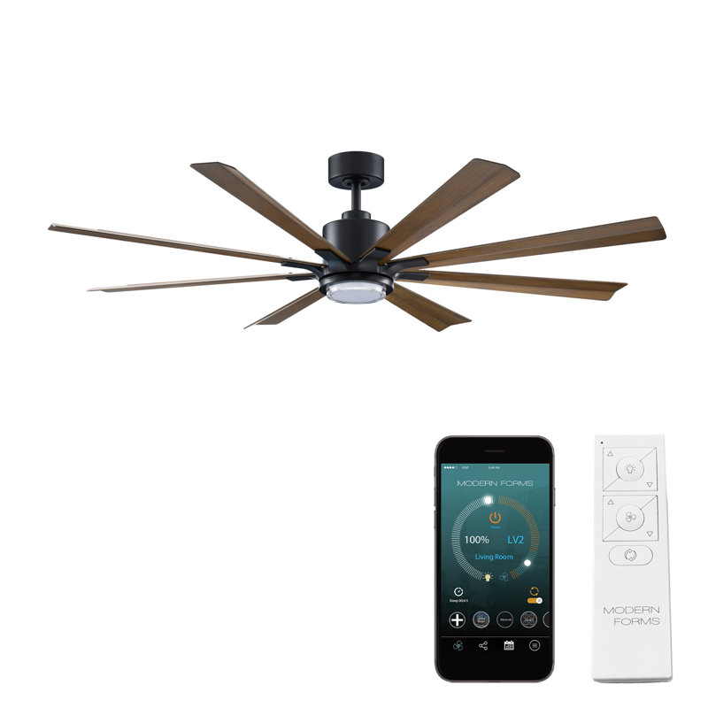 Ventilateur de plafond intelligent à 8 pales avec télécommande incluse, fonctionne avec Alexa et l'application iOS / Android