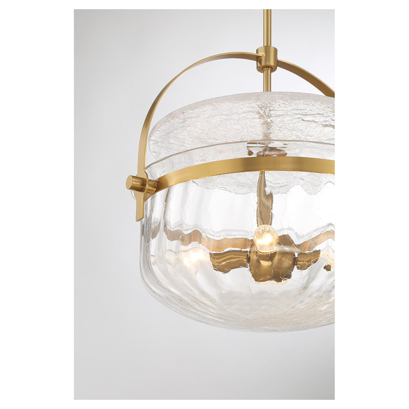 Natavius 4-Light Convertible Semi-Flush or Pendant in Brass, Brass
