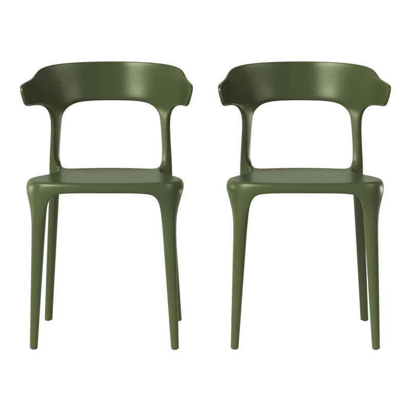 Chaise de salle à manger d'extérieur empilable, Vert